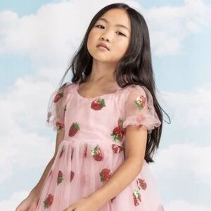 Lola and the Boys Strawberry Sequin Dress, Size 8Y